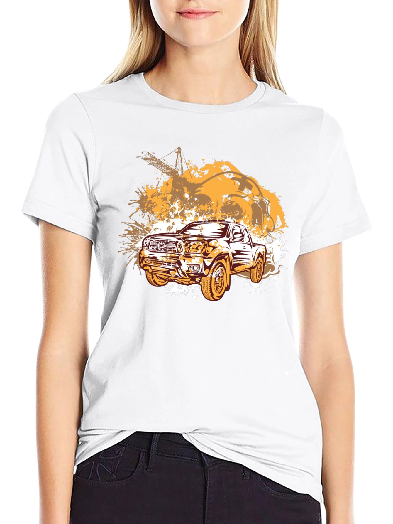 Truck Graphic T-Shirt - Black Cotton Blend Tee