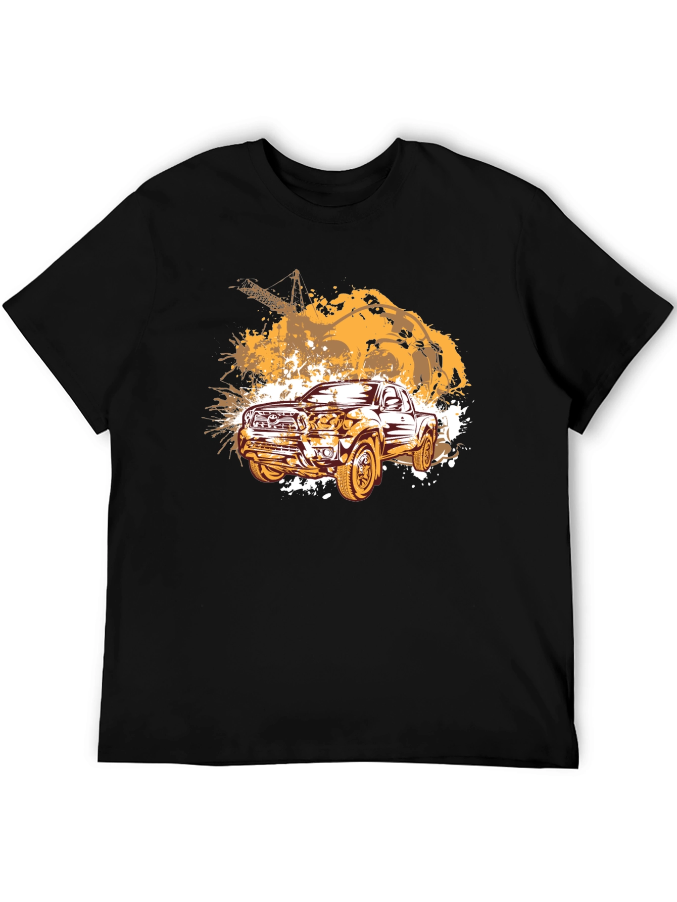 Truck Graphic T-Shirt - Black Cotton Blend Tee