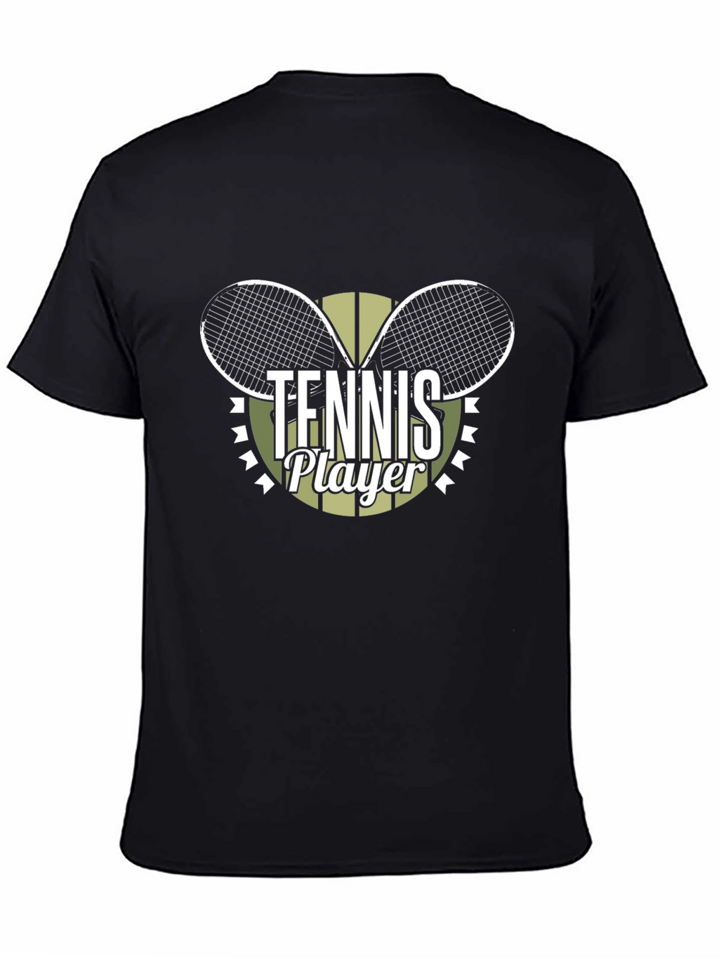 Tennis Player Graphic Tee - Sporty Black T-Shirt