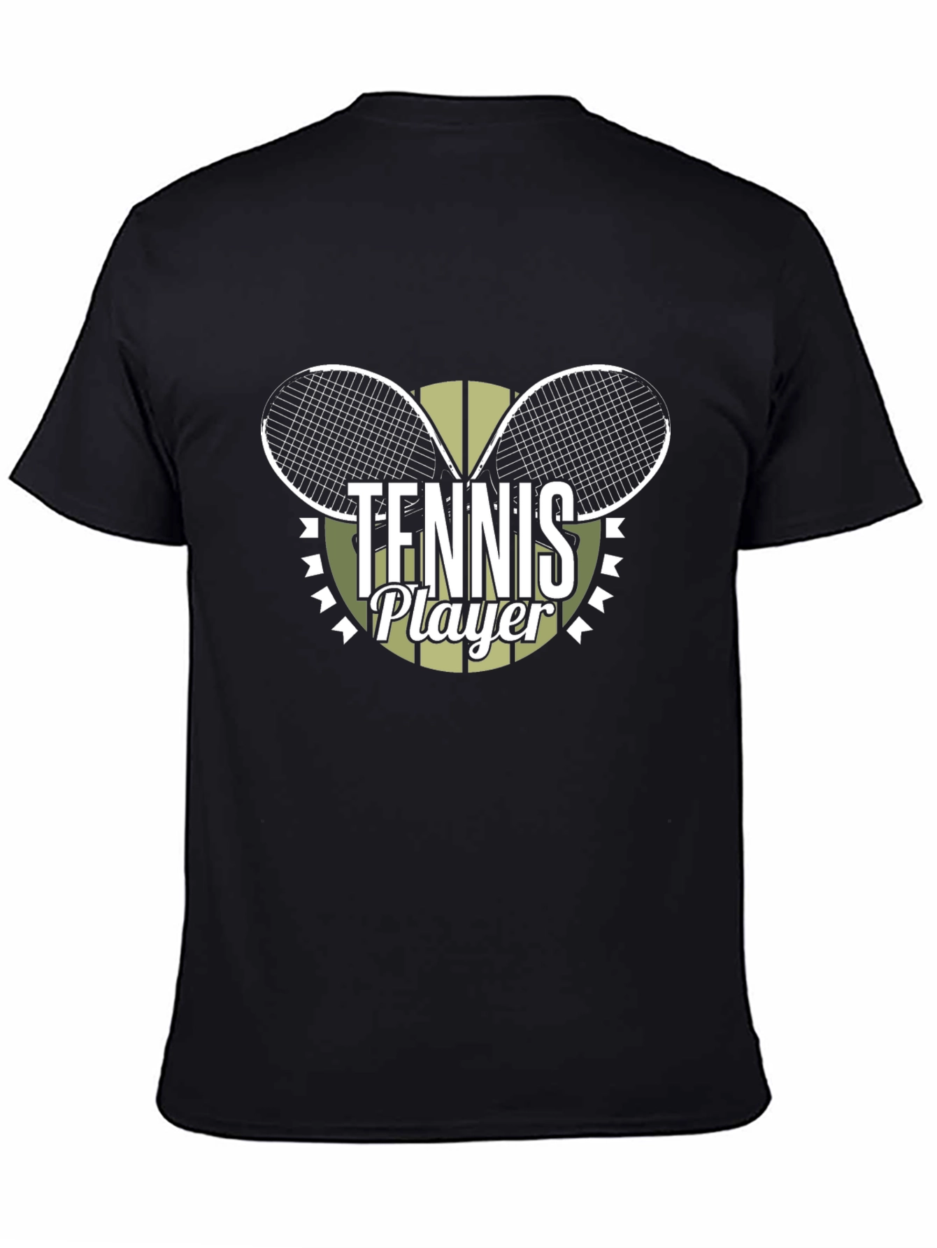 Tennis Player Graphic Tee - Sporty Black T-Shirt