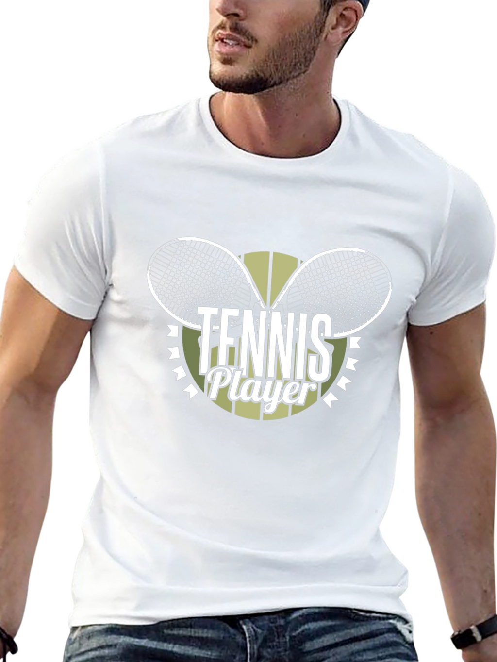 Tennis Player Graphic Tee - Sporty Black T-Shirt