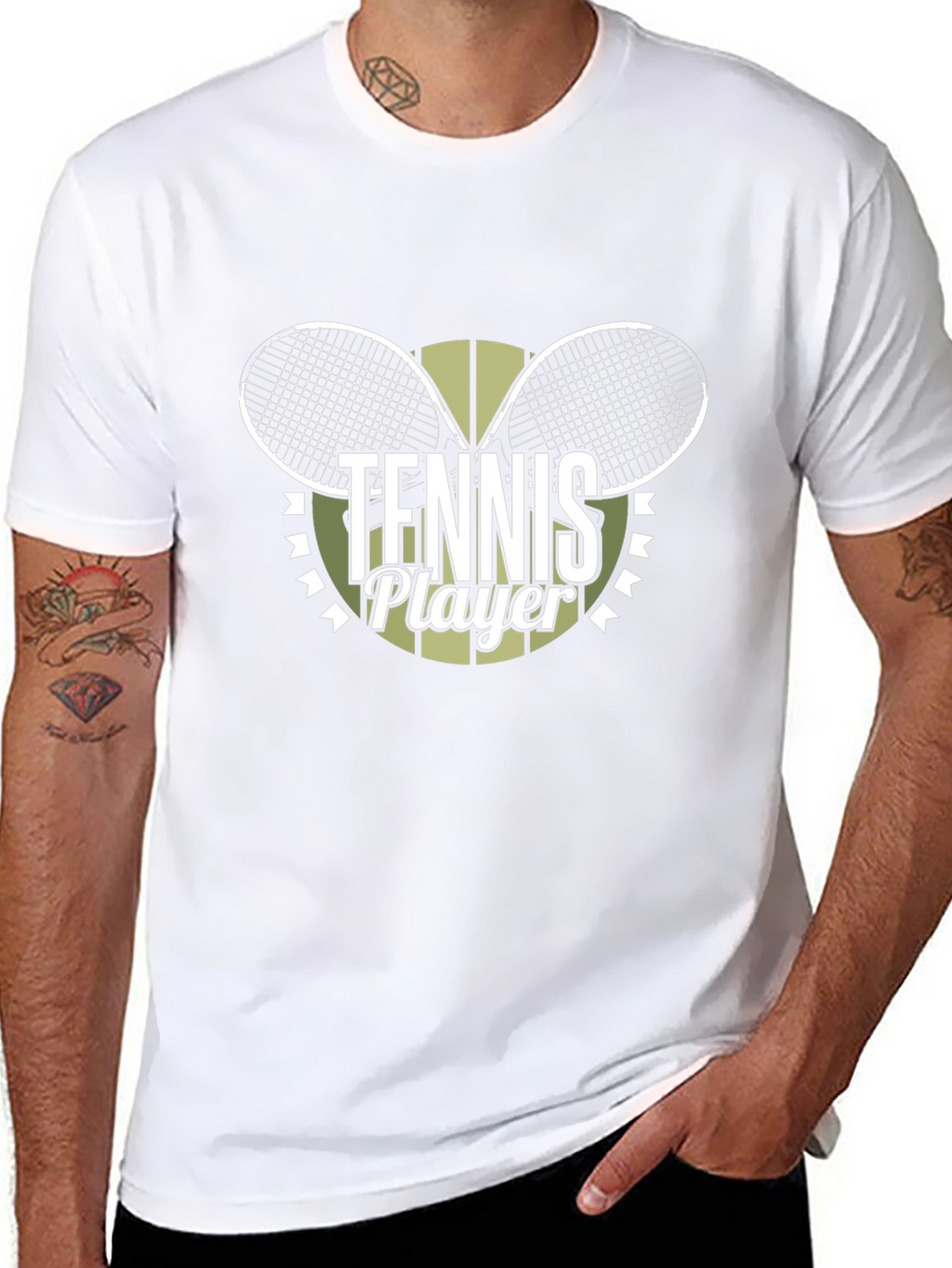 Tennis Player Graphic Tee - Sporty Black T-Shirt