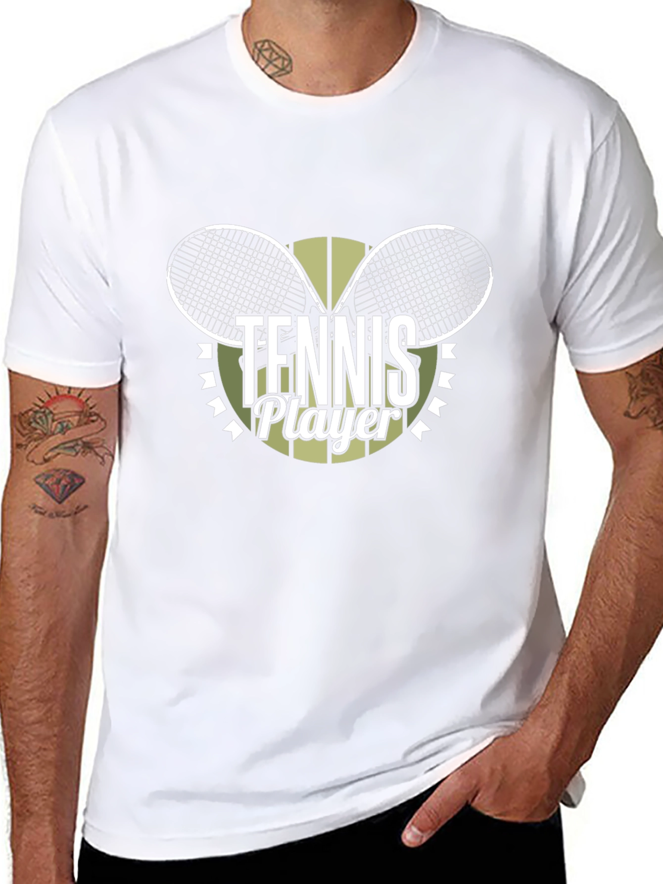 Tennis Player Graphic Tee - Sporty Black T-Shirt