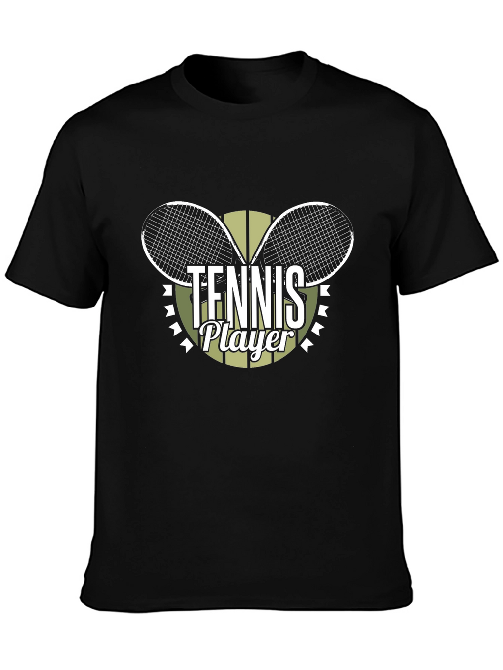 Tennis Player Graphic Tee - Sporty Black T-Shirt