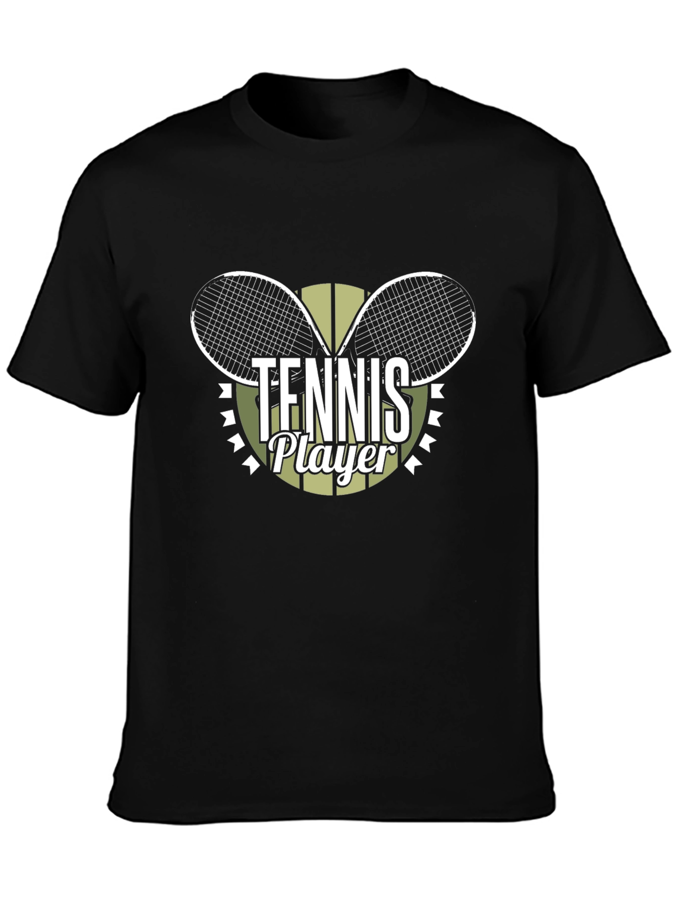 Tennis Player Graphic Tee - Sporty Black T-Shirt