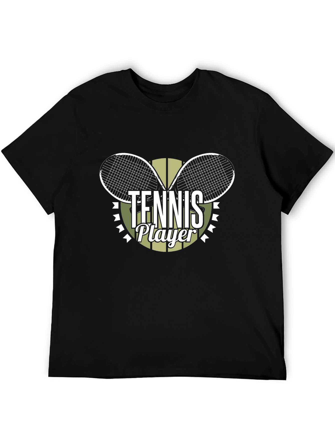 Tennis Player Graphic Tee - Sporty Black T-Shirt
