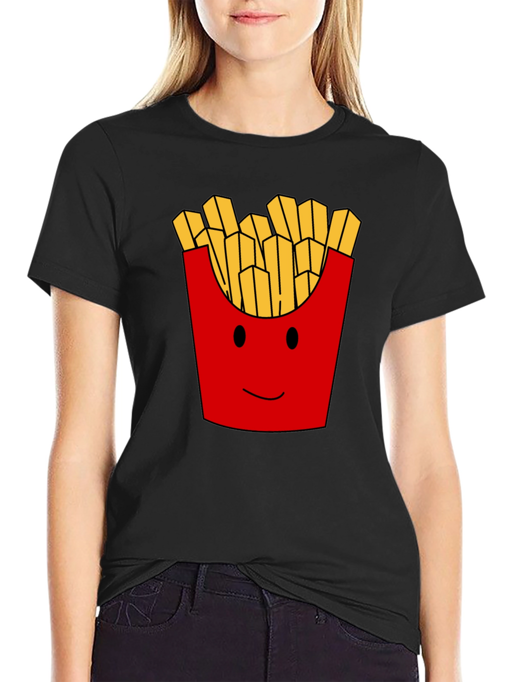 Funny French Fries Graphic Print Mens T-Shirt