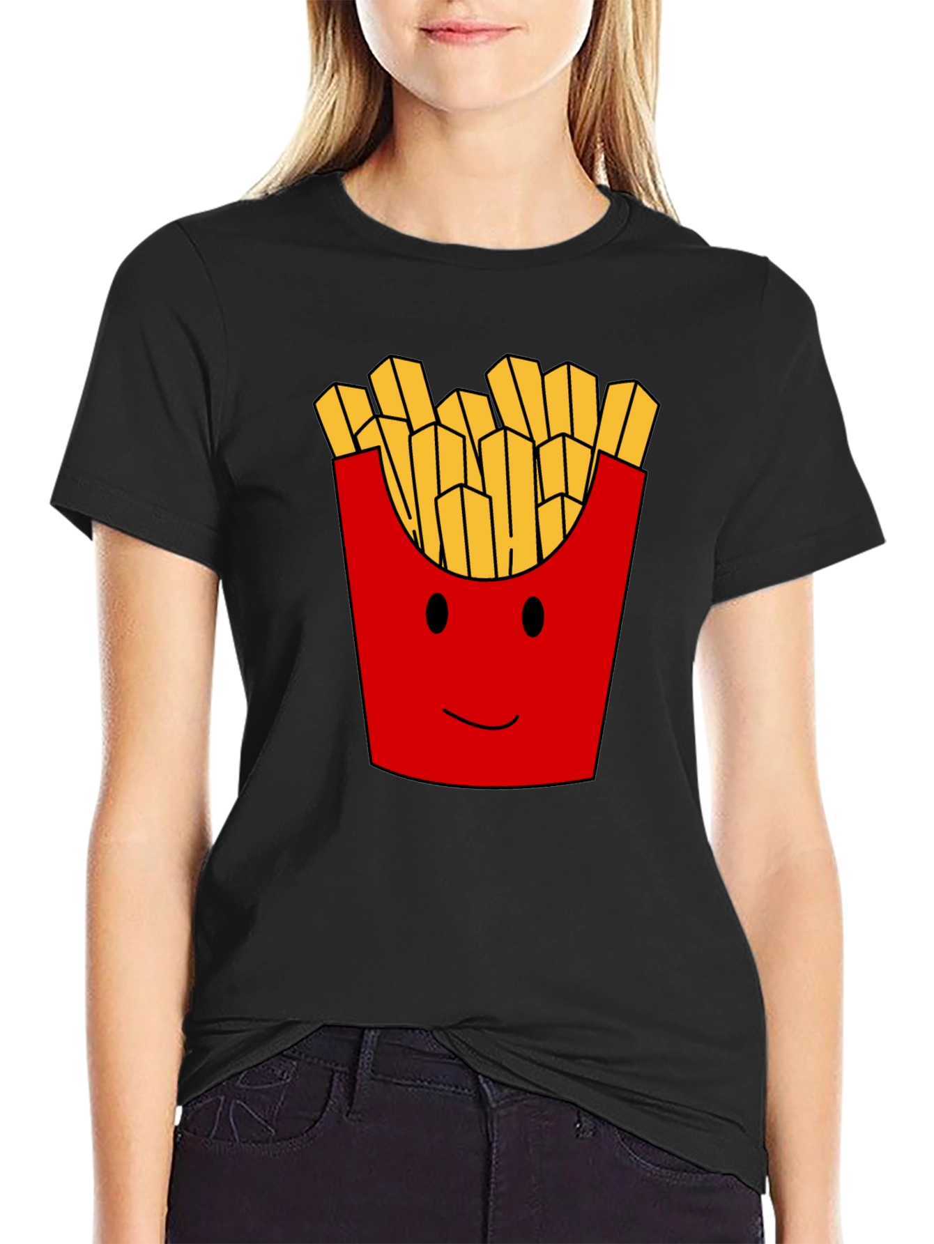 Funny French Fries Graphic Print Mens T-Shirt