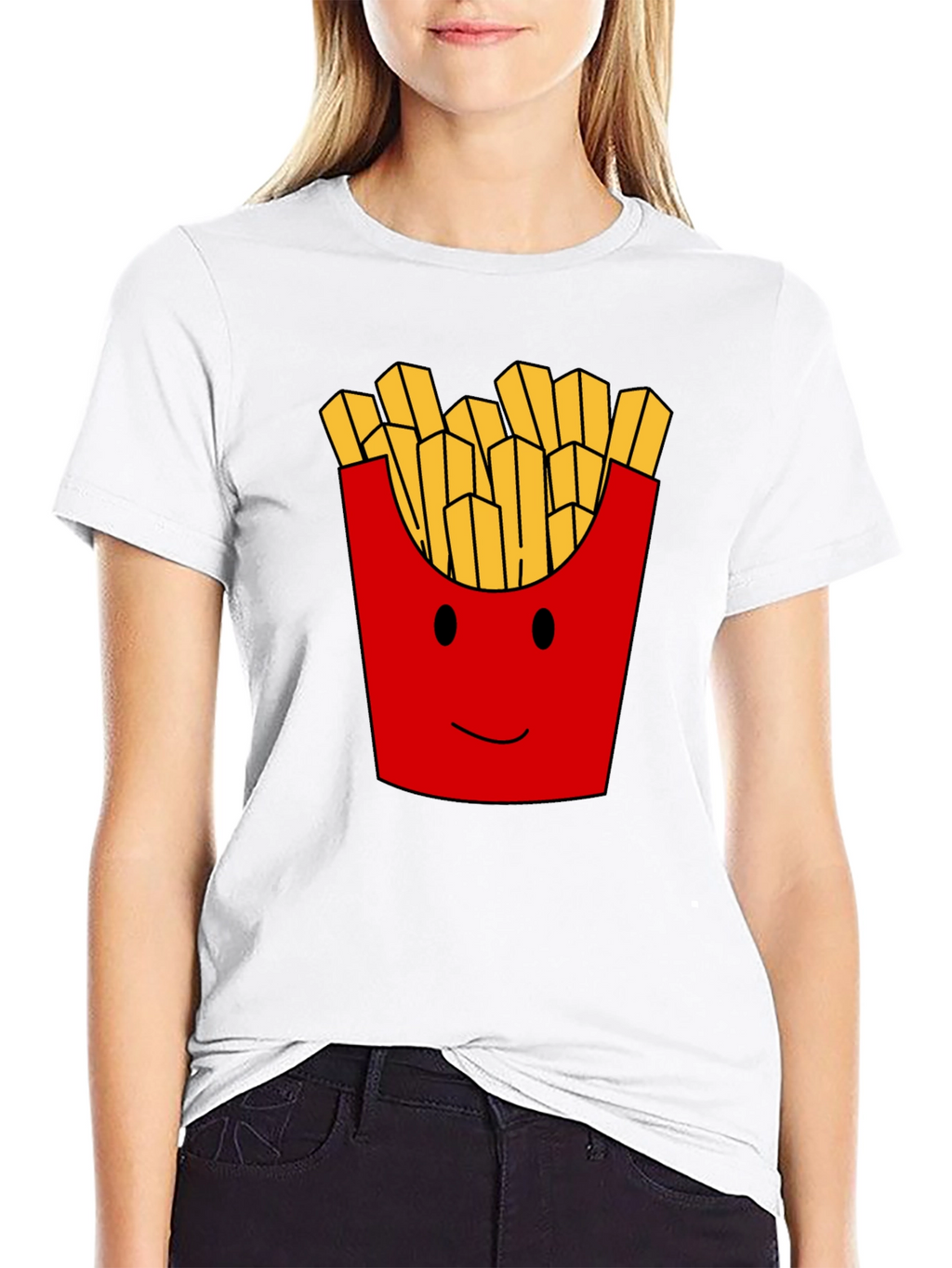 Funny French Fries Graphic Print Mens T-Shirt