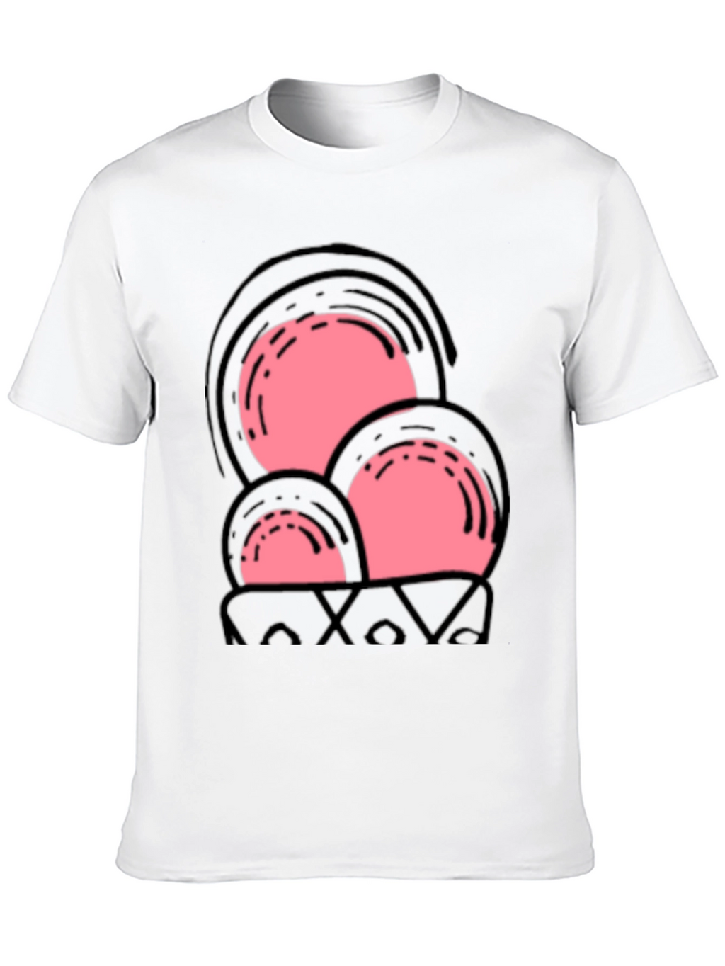 Fun Pink Ice Cream Cone Graphic Tee - Black