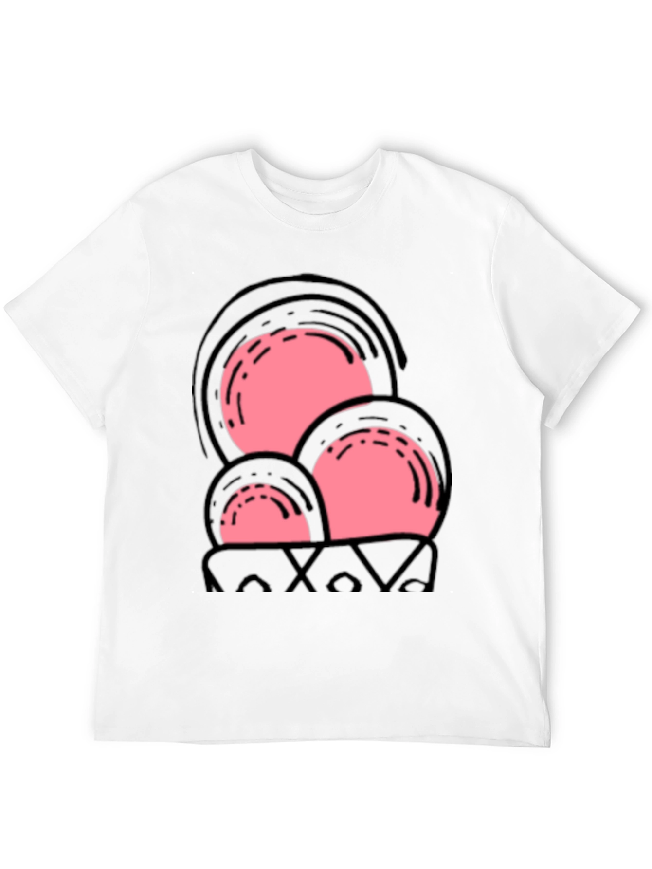 Fun Pink Ice Cream Cone Graphic Tee - Black