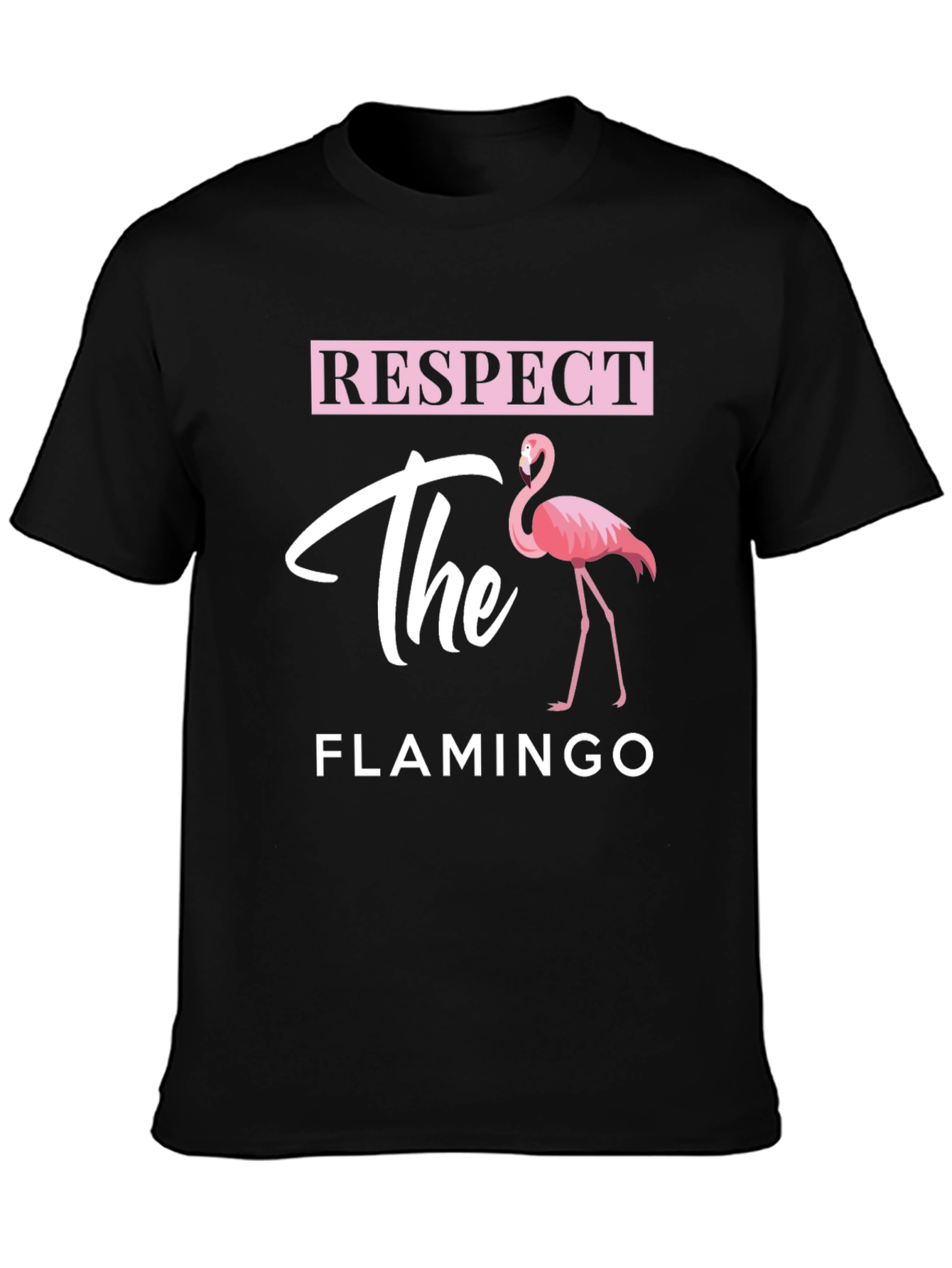 Respect the Flamingo Graphic Tee - Black