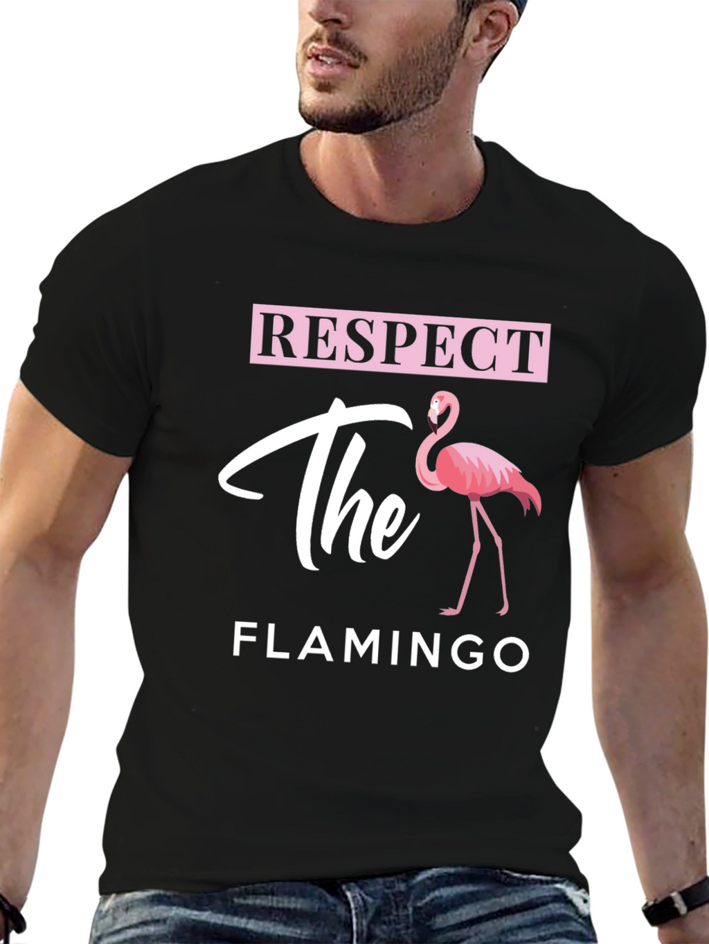 Respect the Flamingo Graphic Tee - Black