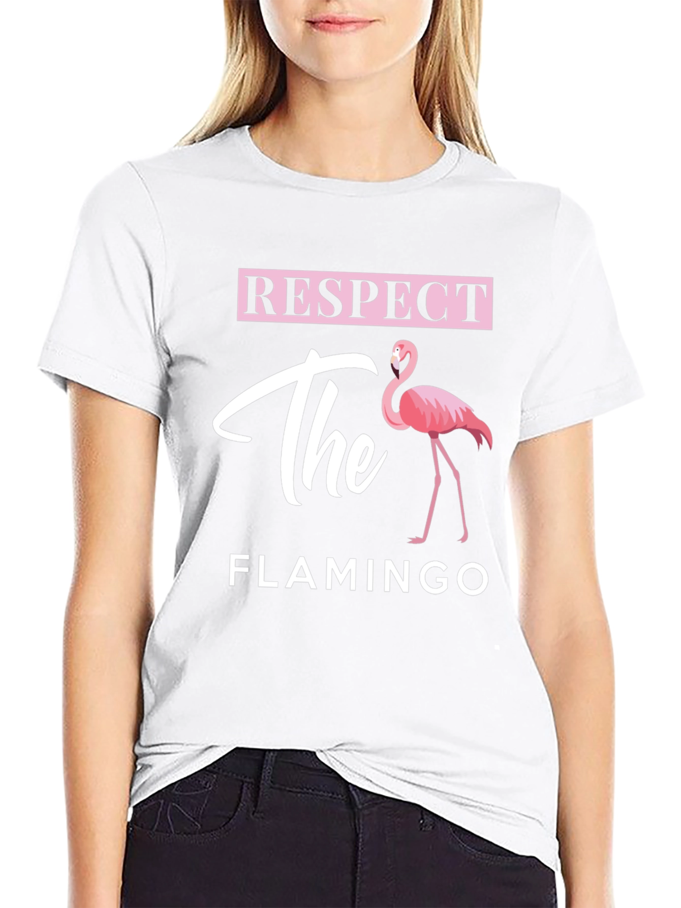 Respect the Flamingo Graphic Tee - Black