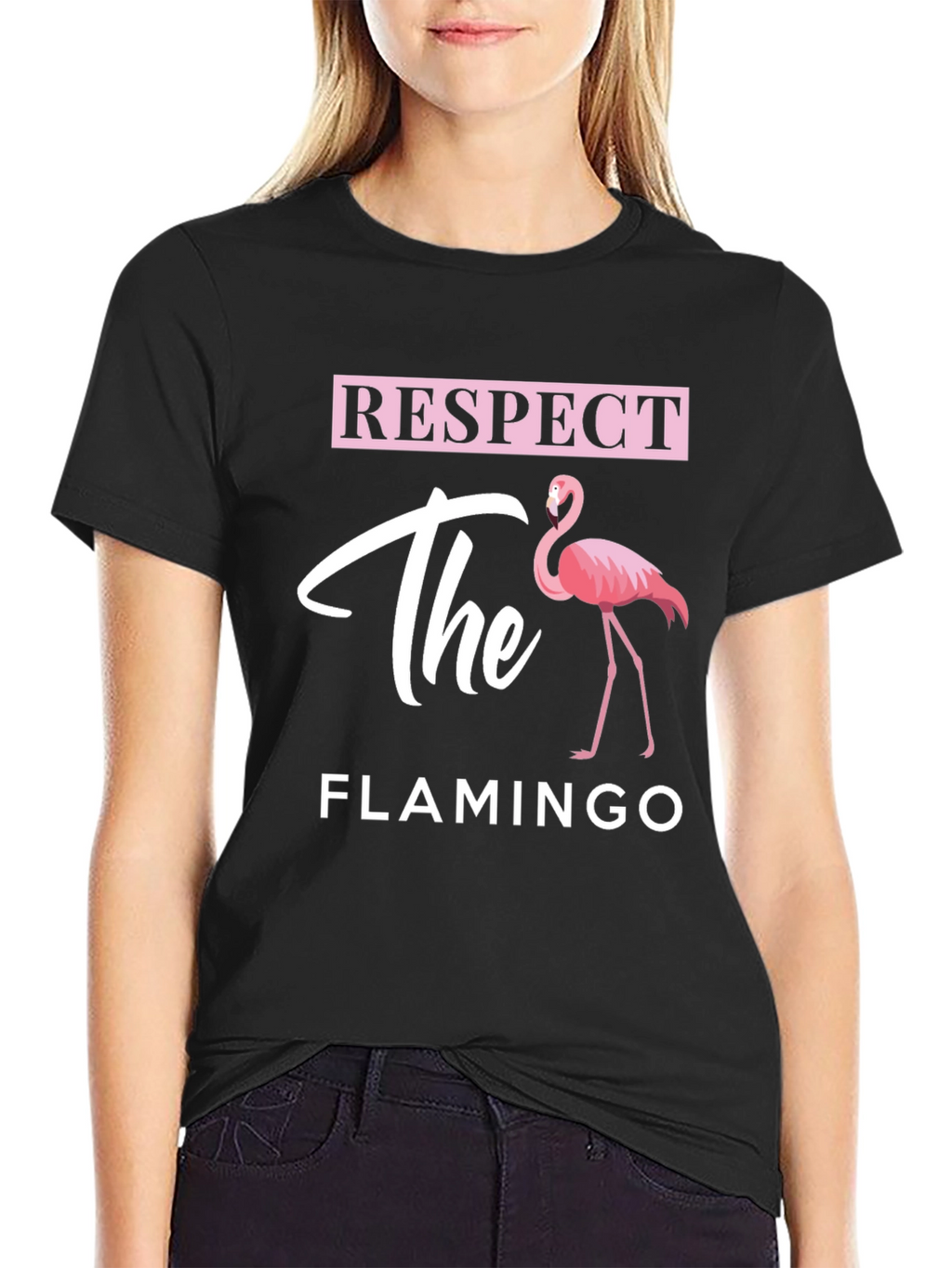 Respect the Flamingo Graphic Tee - Black