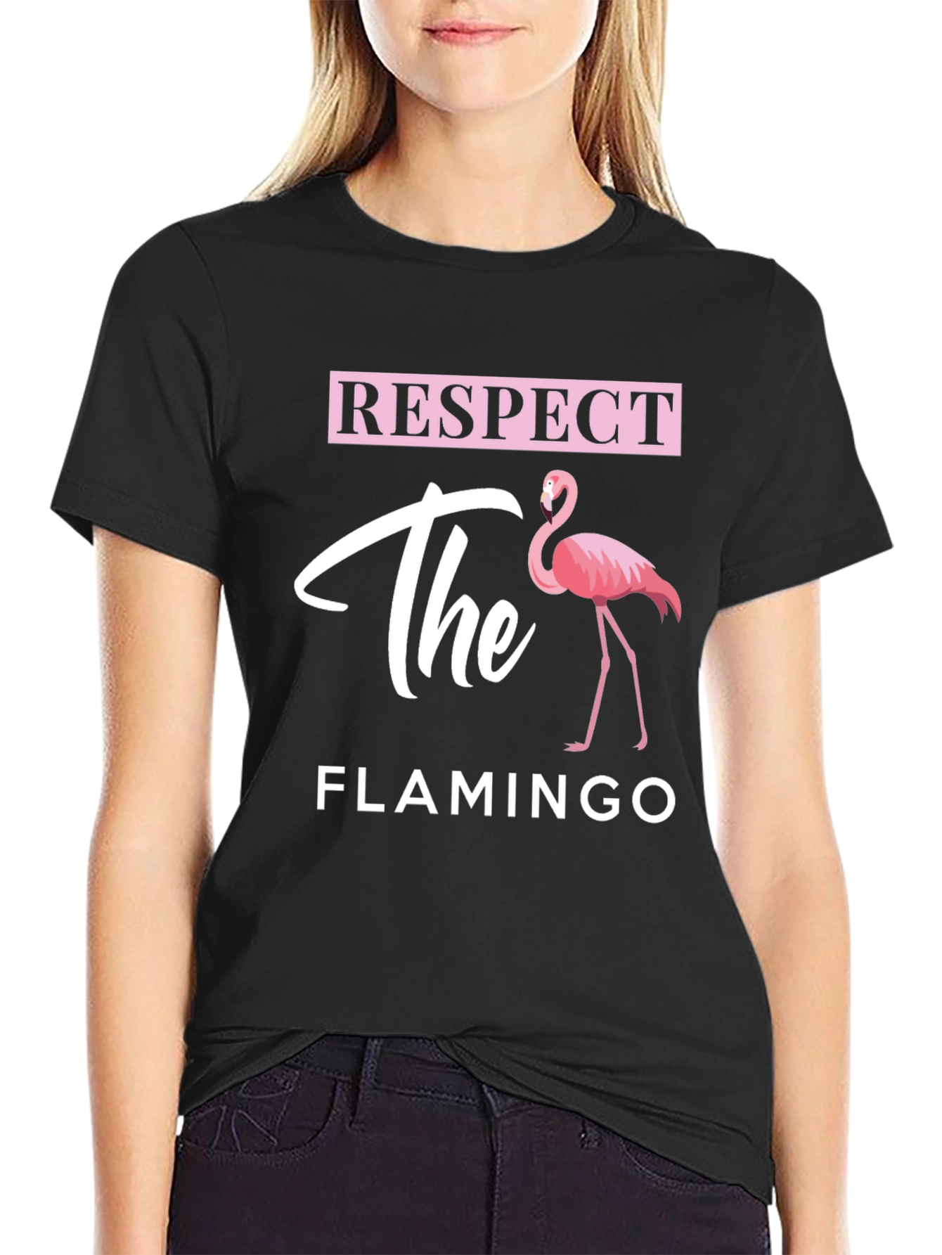 Respect the Flamingo Graphic Tee - Black