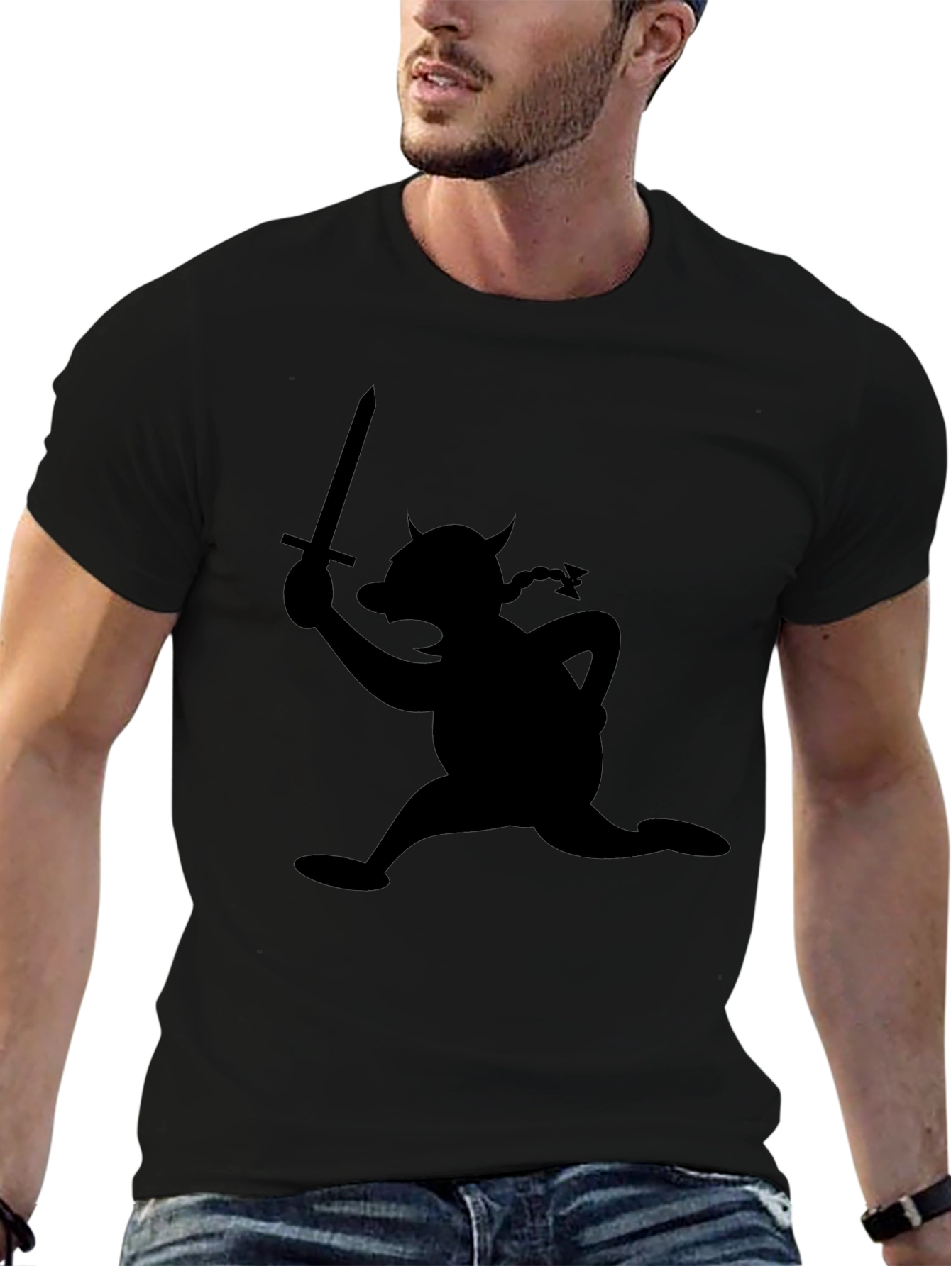 Viking Cartoon Silhouette T-Shirt