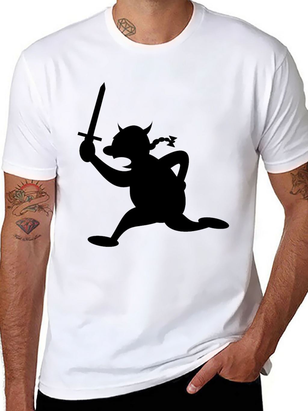Viking Cartoon Silhouette T-Shirt