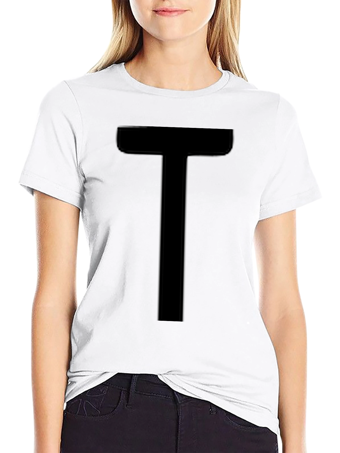 Bold T Graphic Tee - Black Cotton Comfort
