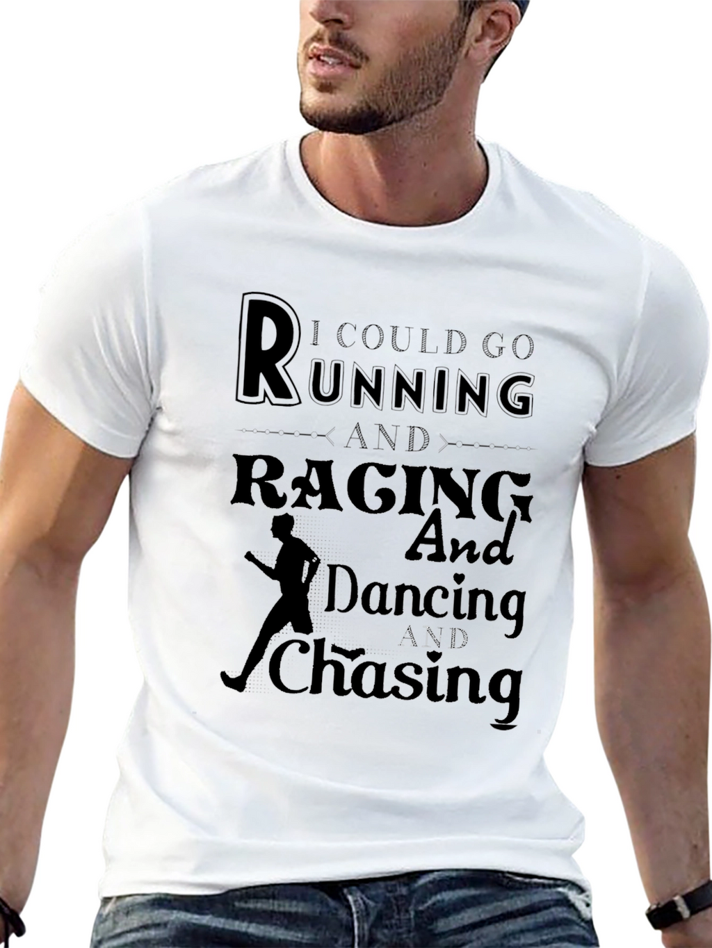 Running Raging Dancing Chasing Black T-Shirt