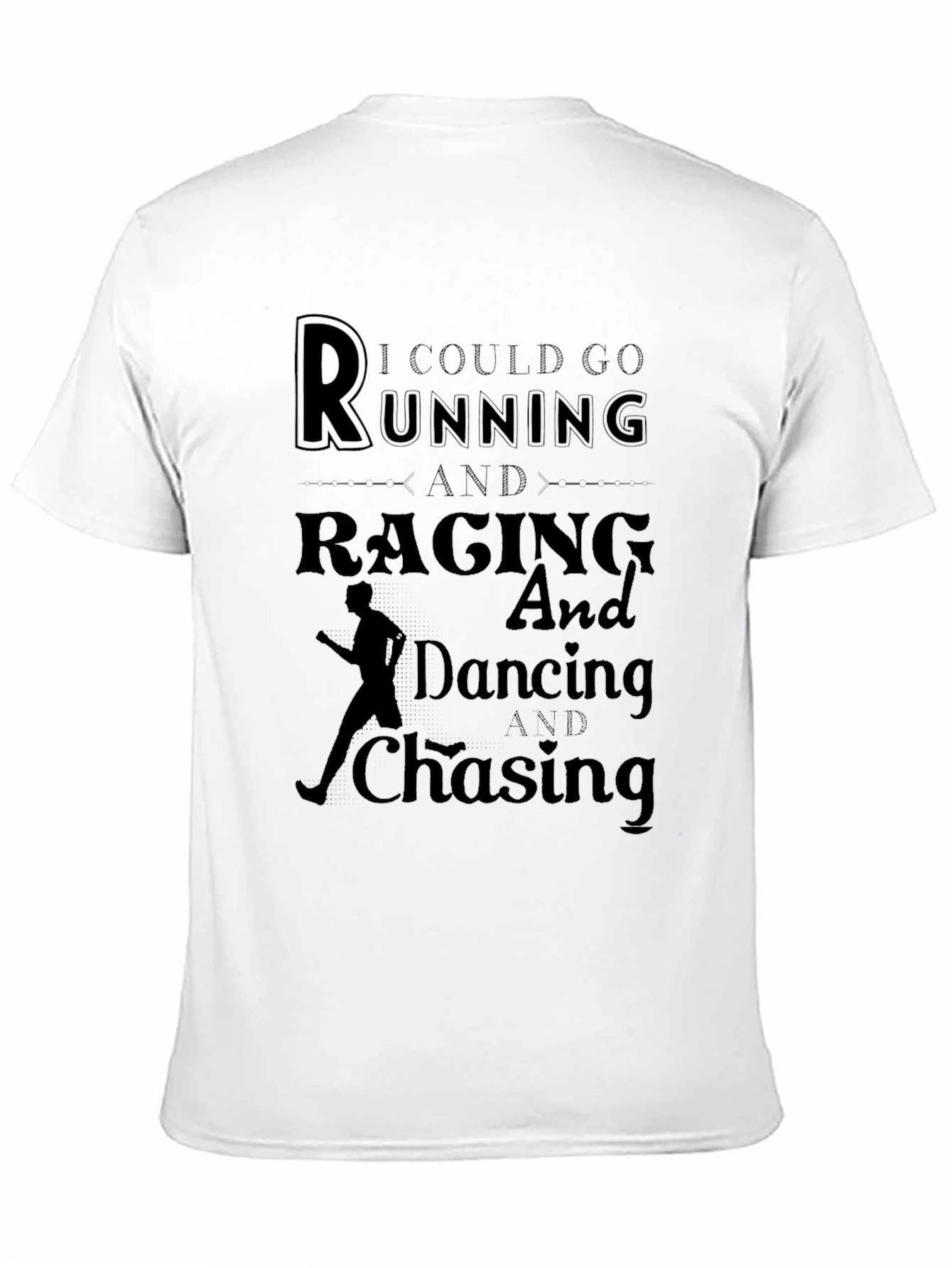 Running Raging Dancing Chasing Black T-Shirt