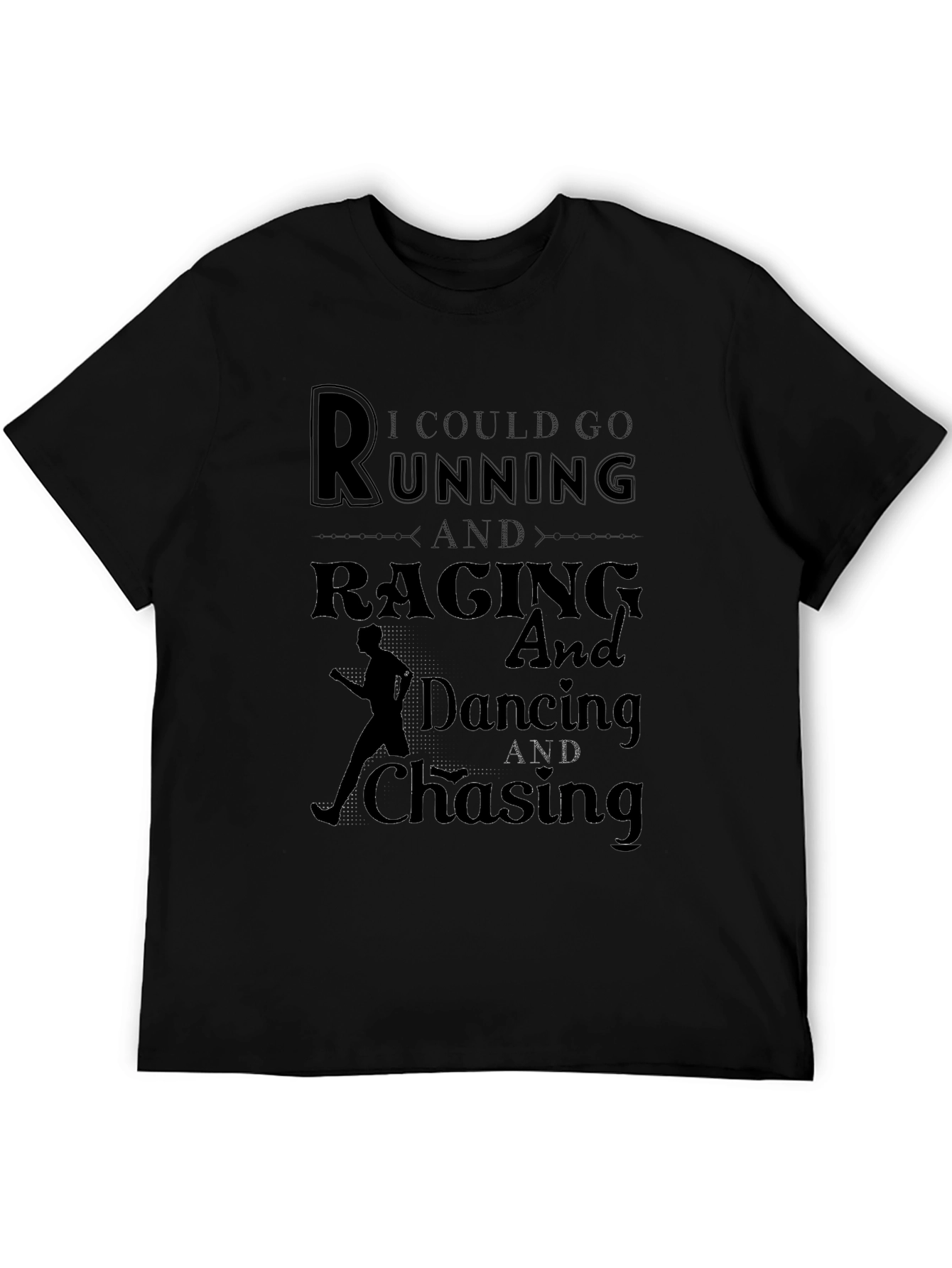 Running Raging Dancing Chasing Black T-Shirt