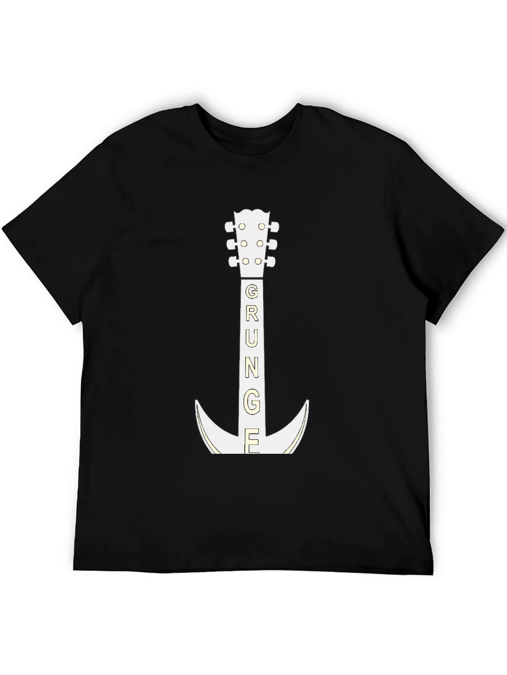 Grunge Guitar T-Shirt - Black Cotton Tee