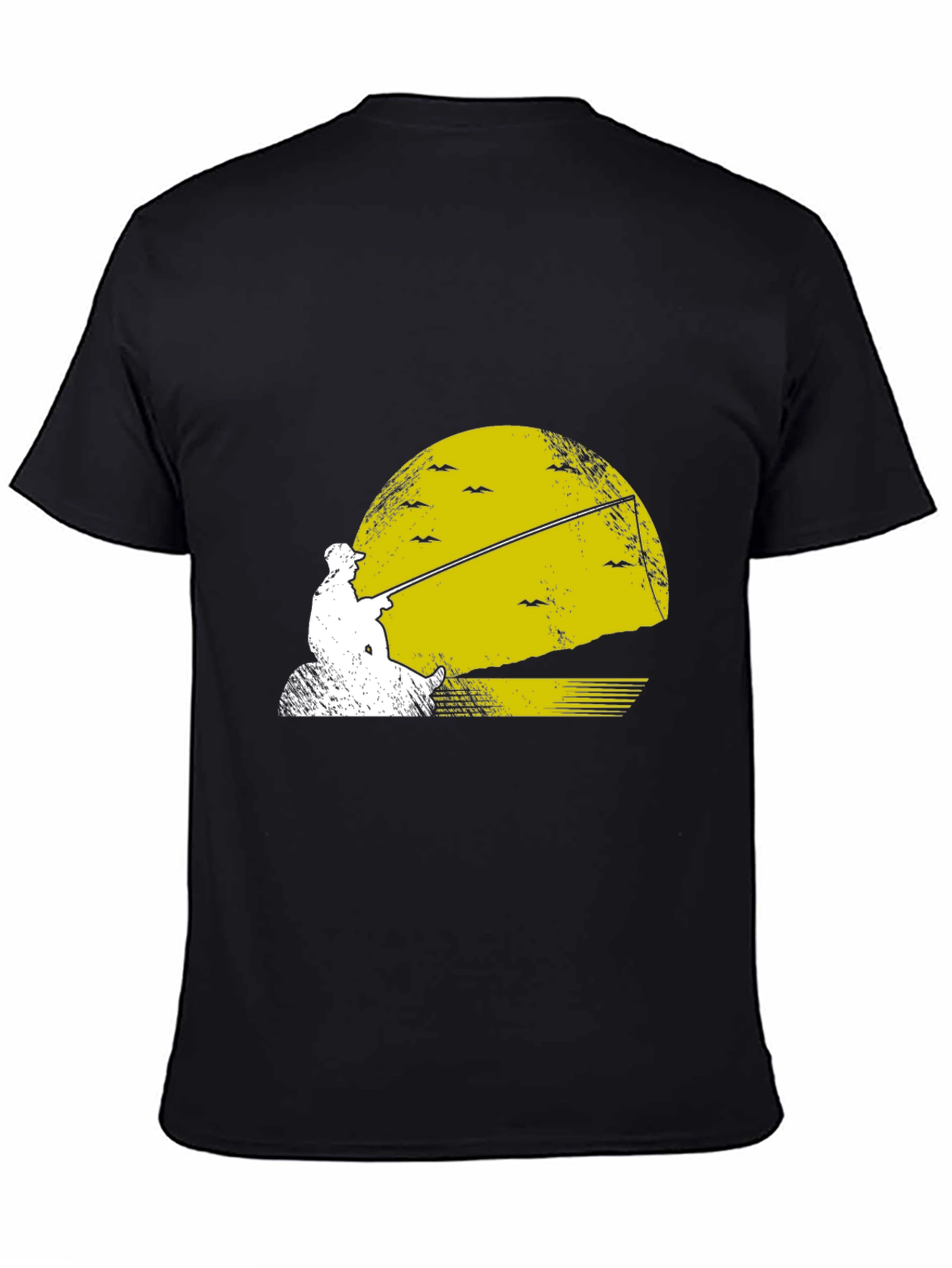 Fishing Sunset Graphic Tee - Black