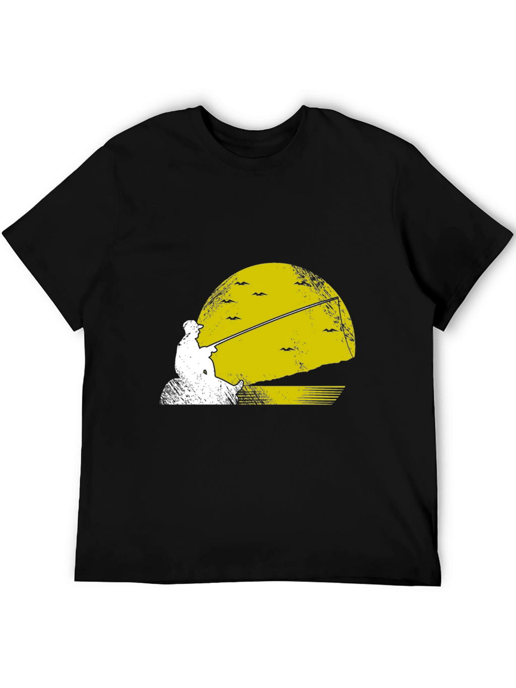 Fishing Sunset Graphic Tee - Black