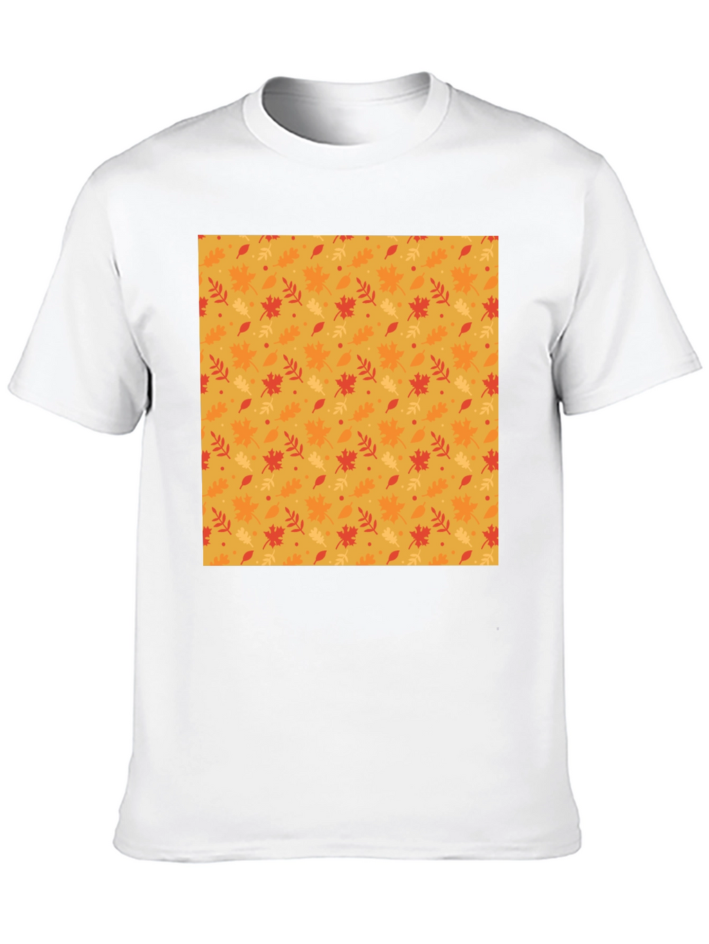 Autumn Leaf Pattern Black T-Shirt