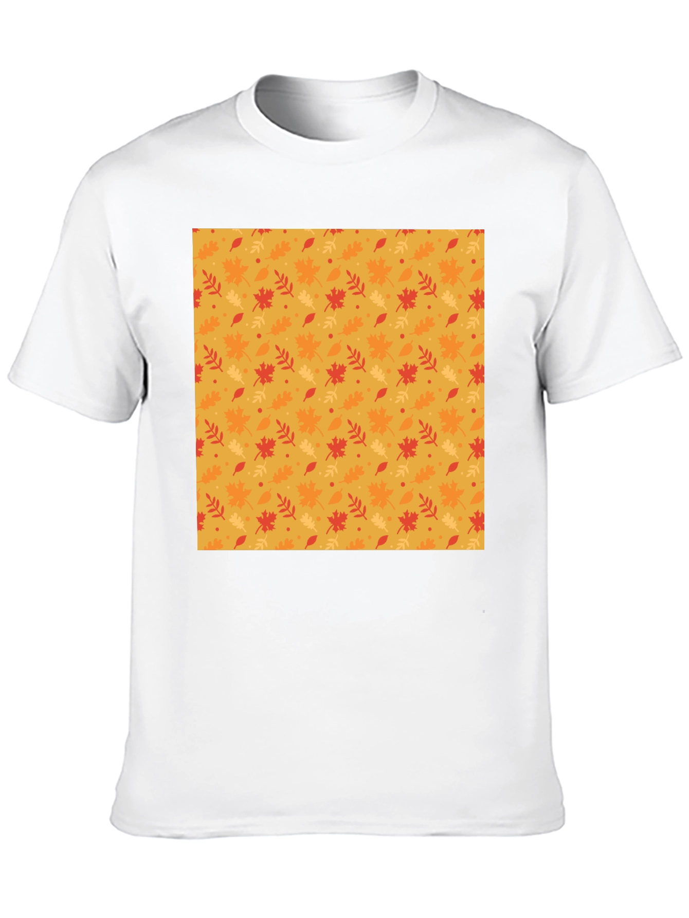 Autumn Leaf Pattern Black T-Shirt
