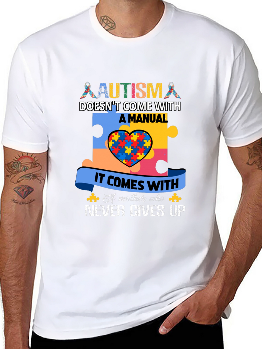 Autism Awareness T-Shirt - Never Gives Up
