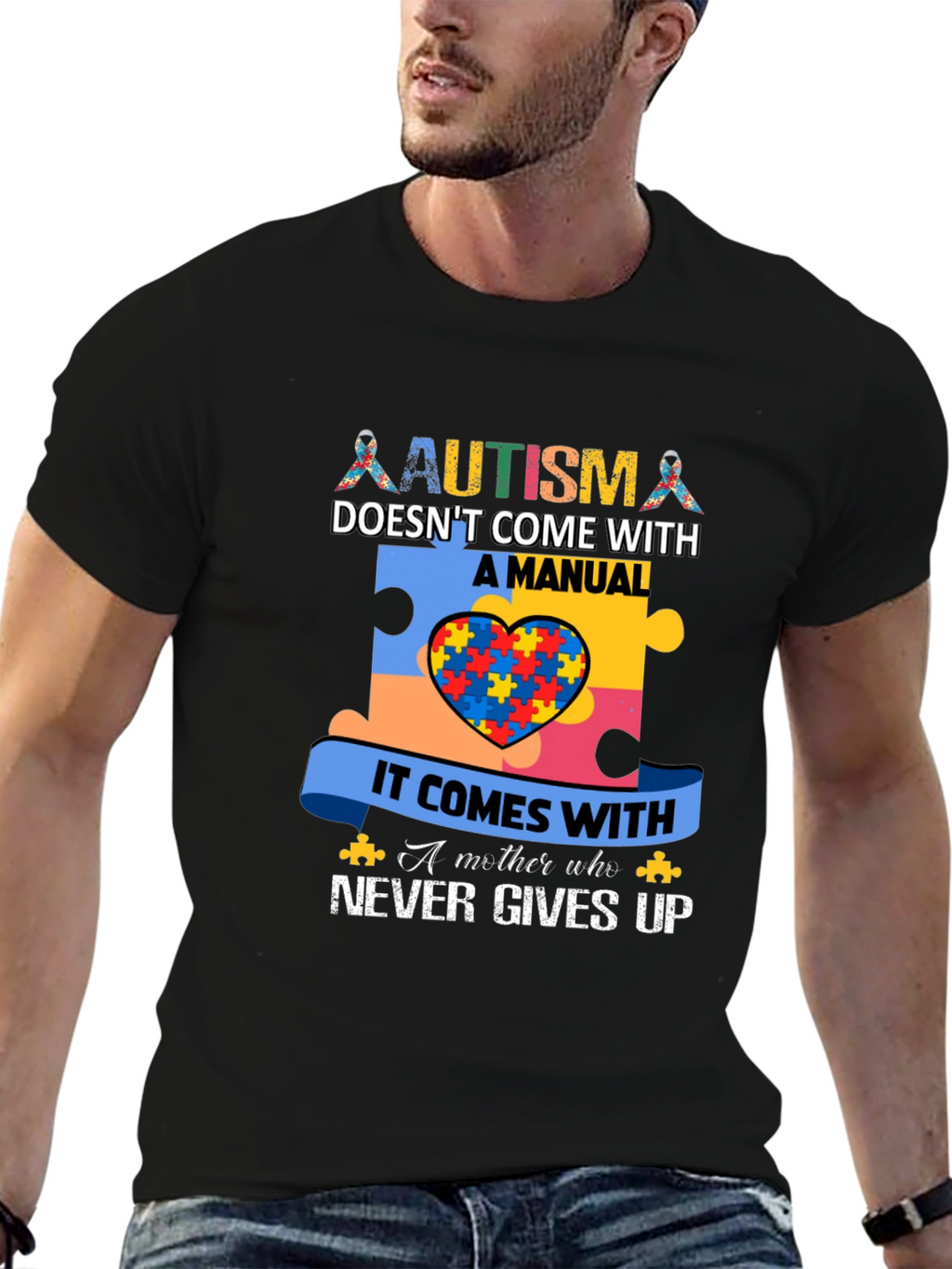Autism Awareness T-Shirt - Never Gives Up