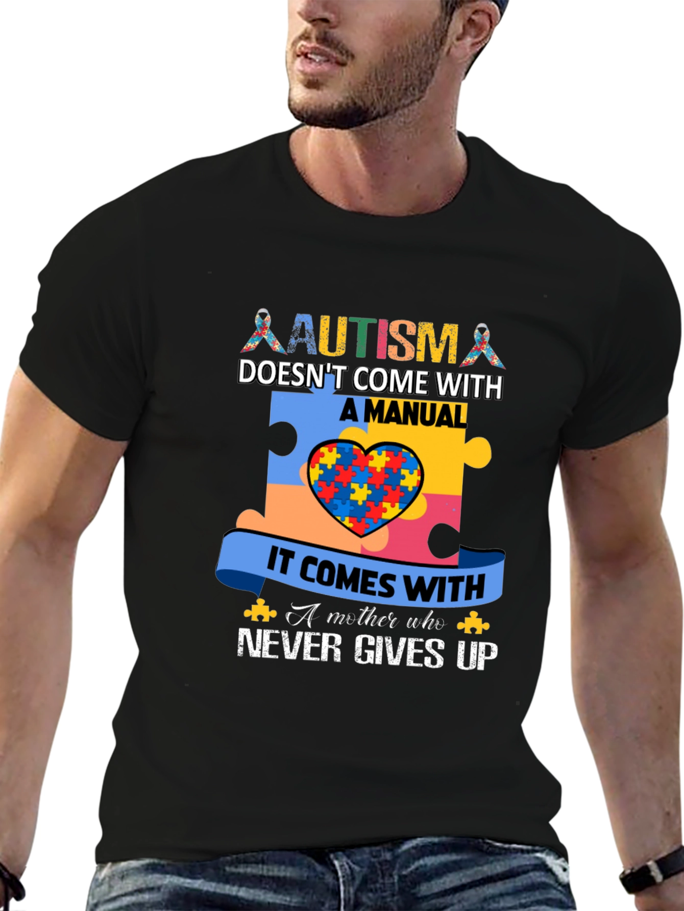 Autism Awareness T-Shirt - Never Gives Up