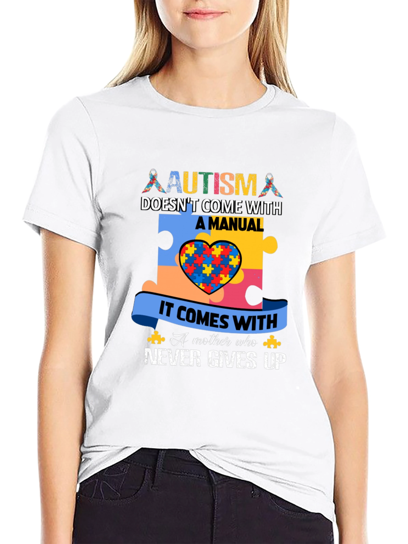 Autism Awareness T-Shirt - Never Gives Up