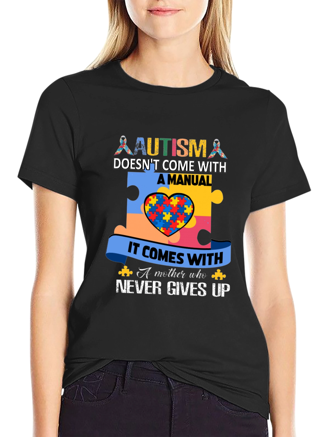 Autism Awareness T-Shirt - Never Gives Up
