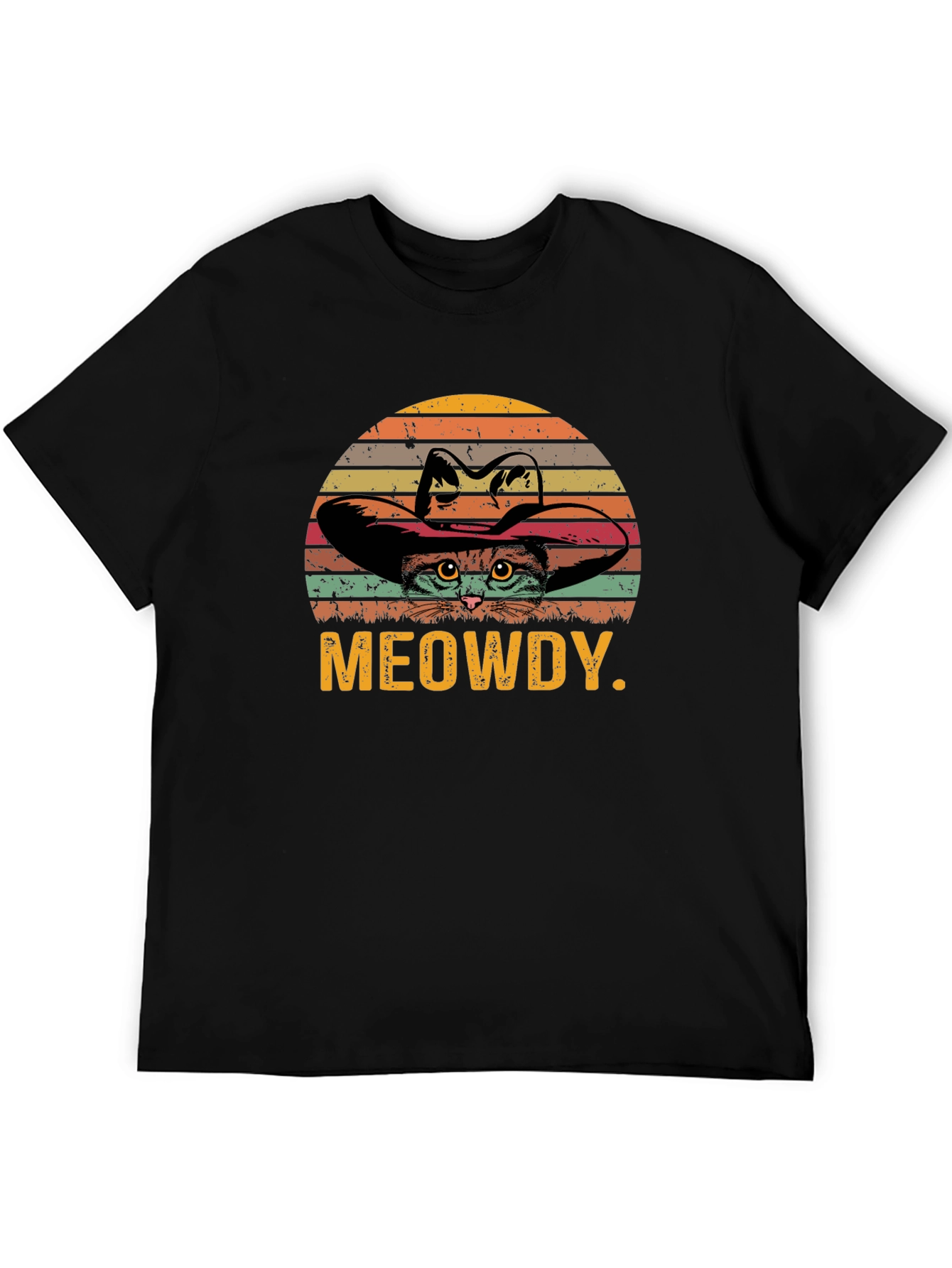 Meowdy Cat Cowboy Graphic T-Shirt