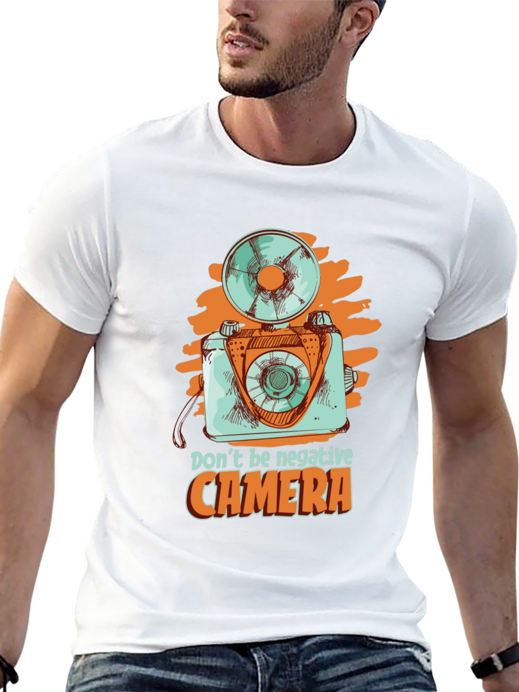 Retro Camera Graphic Tee - Dont Be Negative!