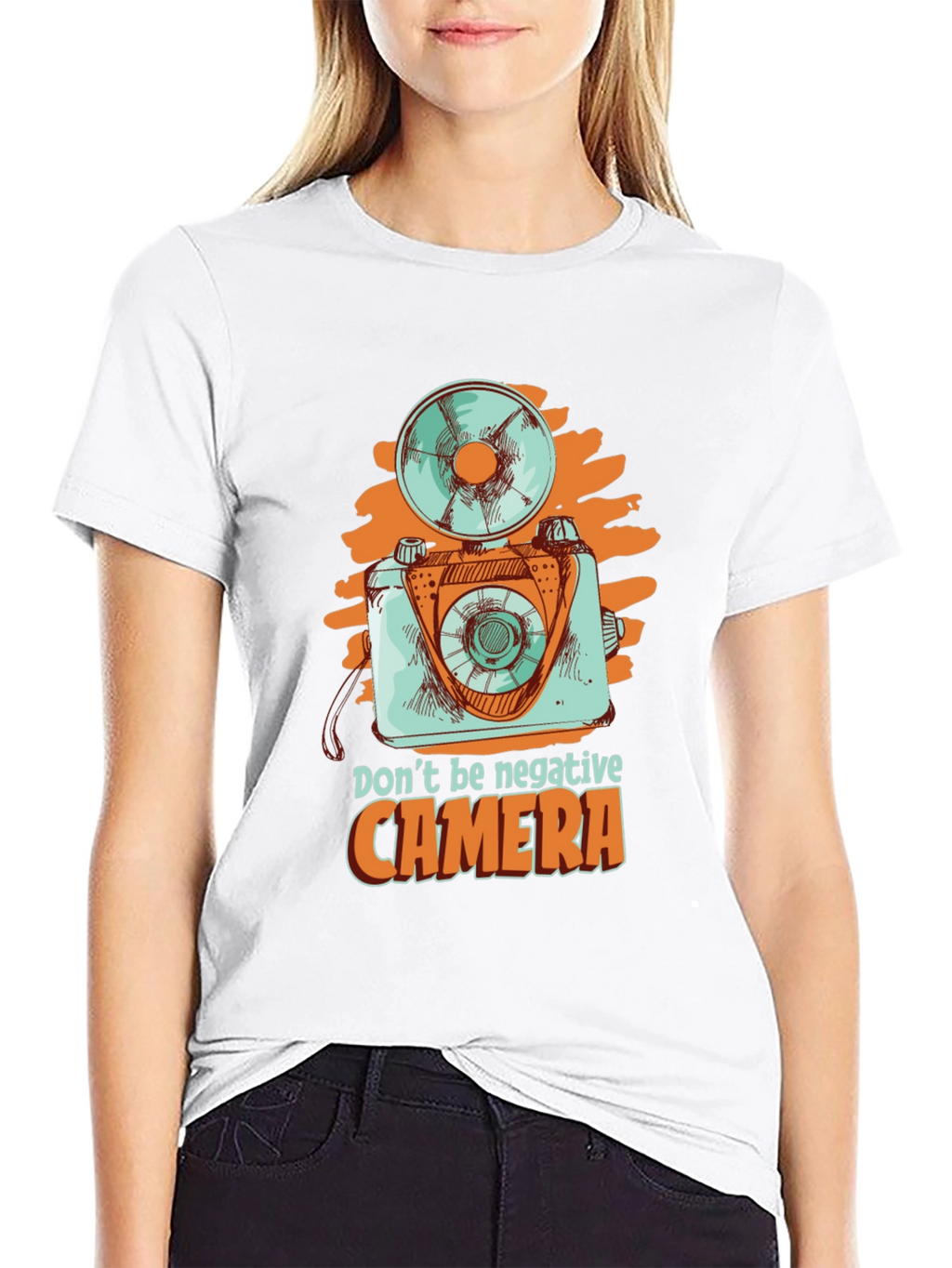 Retro Camera Graphic Tee - Dont Be Negative!