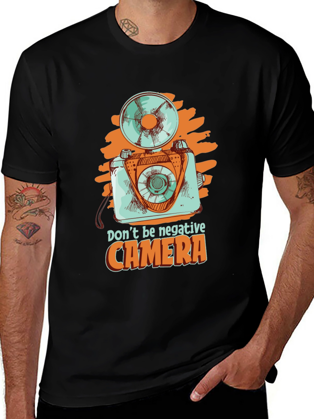 Retro Camera Graphic Tee - Dont Be Negative!