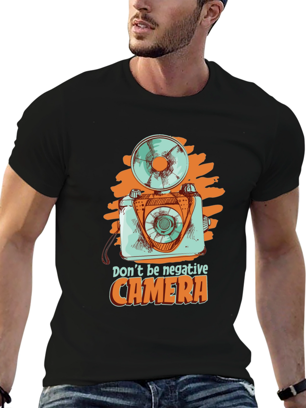 Retro Camera Graphic Tee - Dont Be Negative!