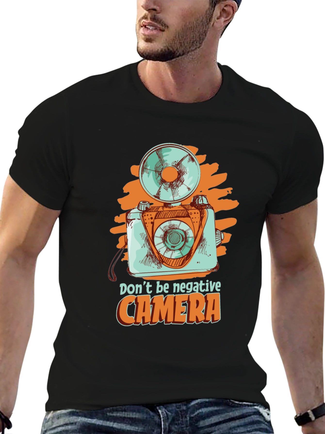 Retro Camera Graphic Tee - Dont Be Negative!