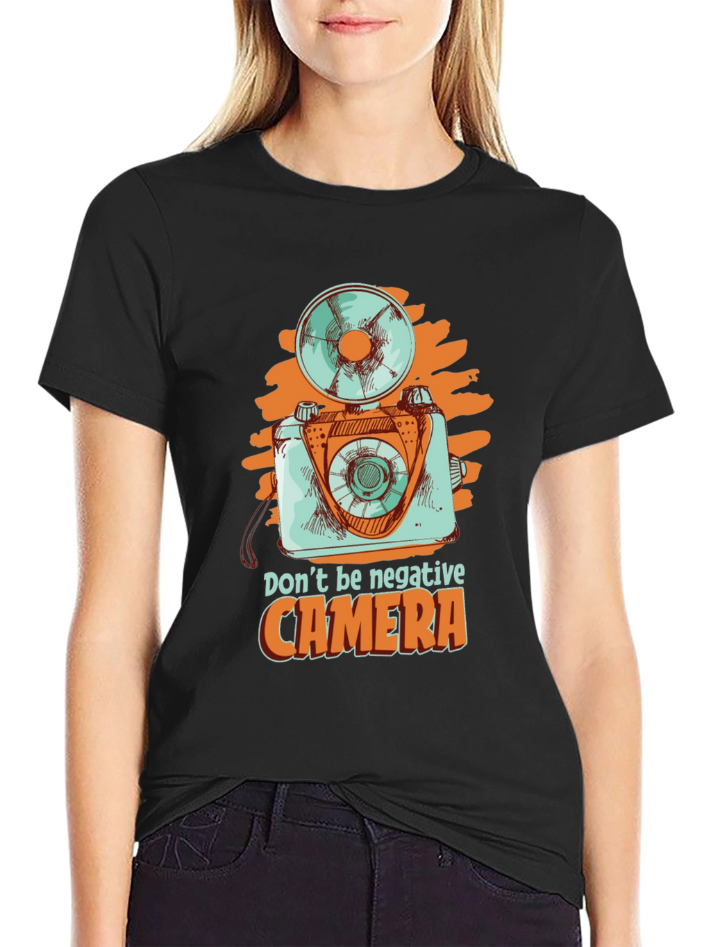 Retro Camera Graphic Tee - Dont Be Negative!