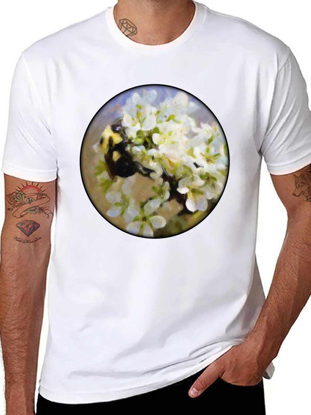 Bumble Bee Floral T-Shirt - Nature Lover Tee