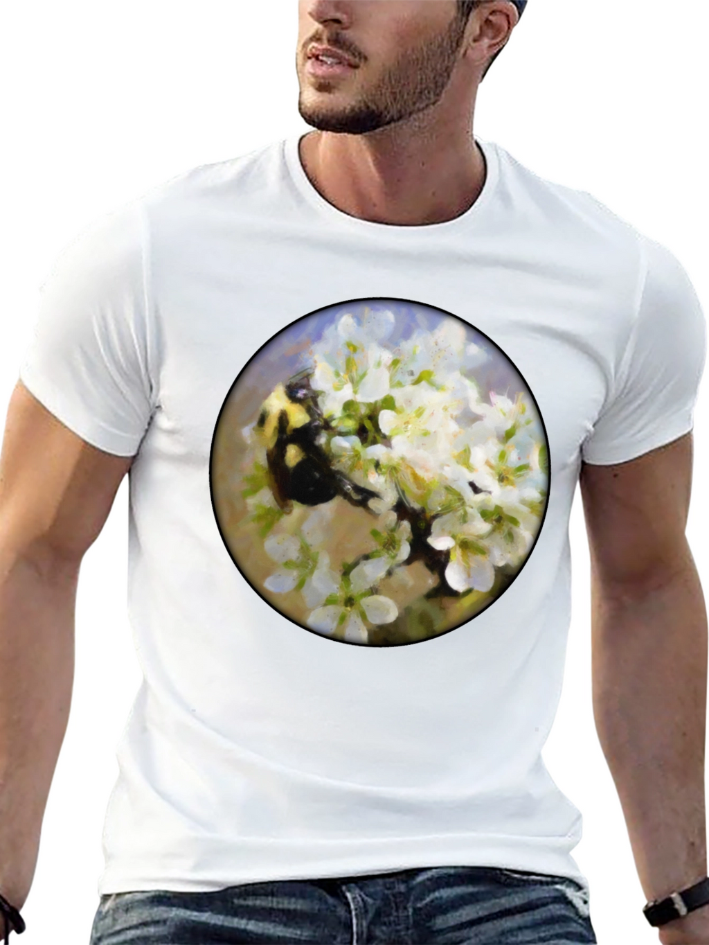 Bumble Bee Floral T-Shirt - Nature Lover Tee