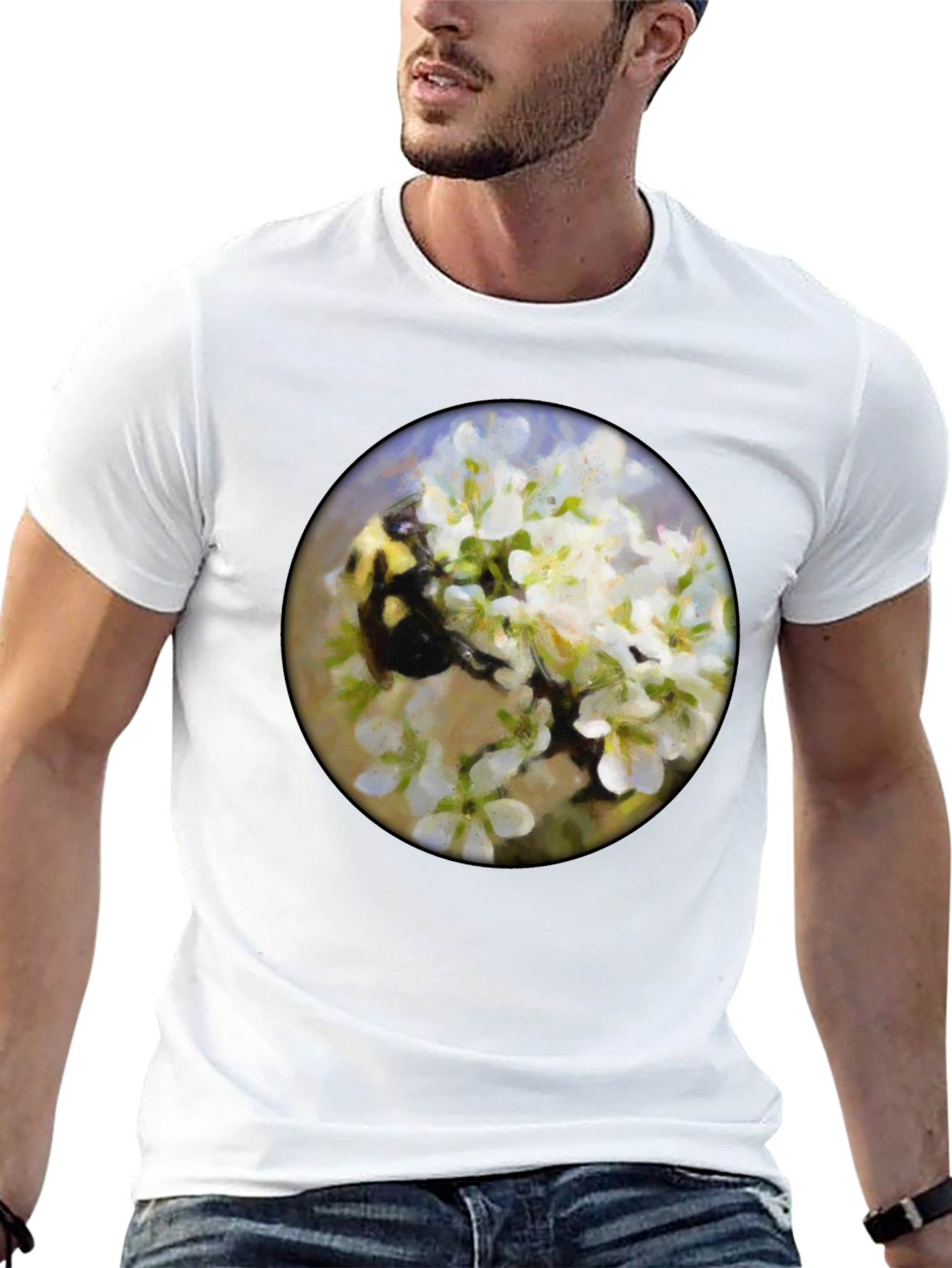 Bumble Bee Floral T-Shirt - Nature Lover Tee