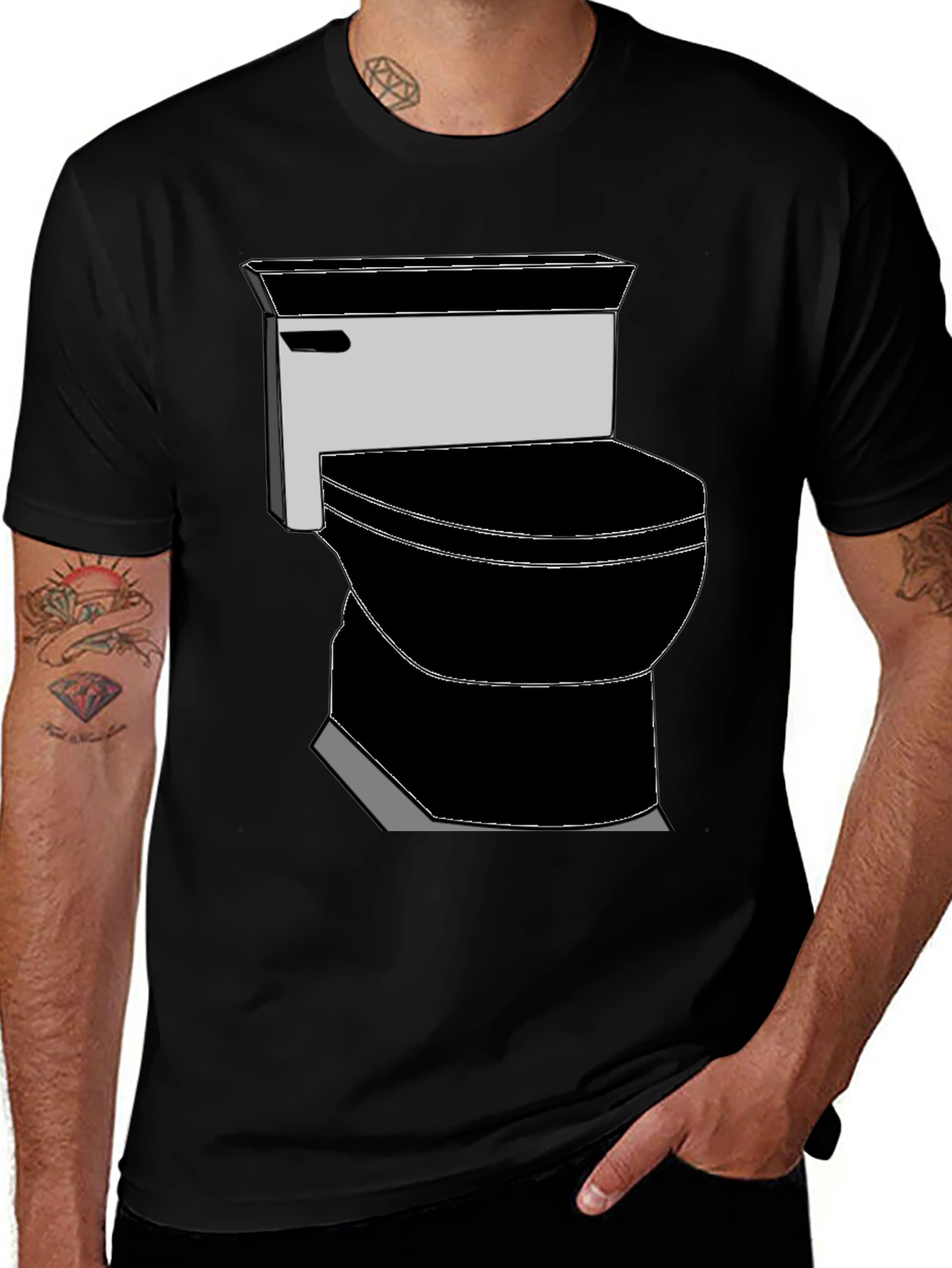 Toilet Graphic Tee - Black Novelty T-Shirt