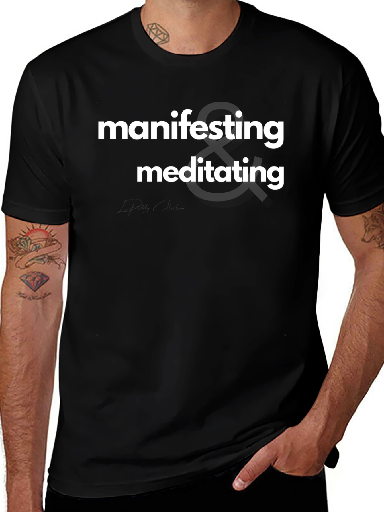 Manifesting & Meditating Black Graphic Tee