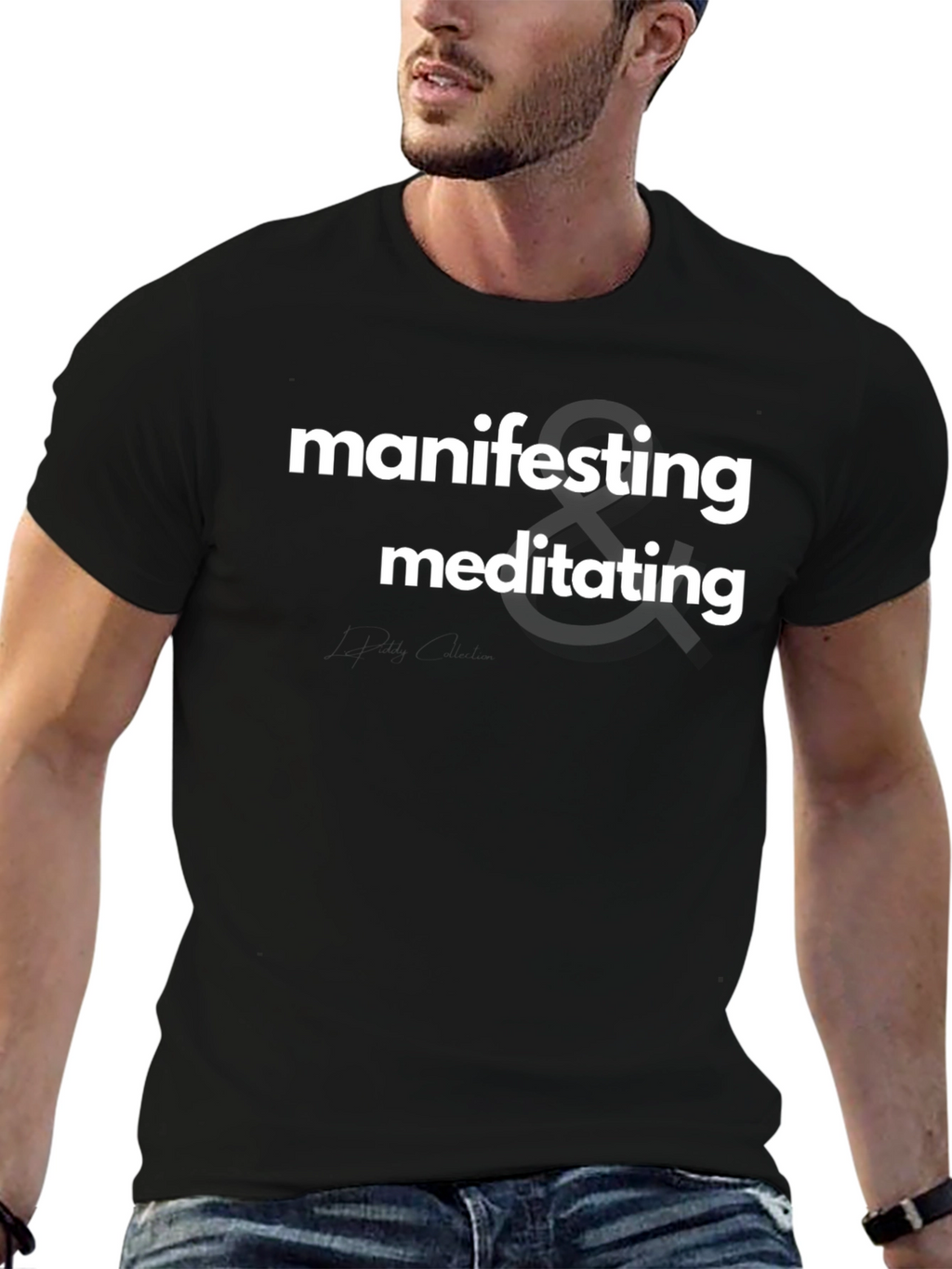 Manifesting & Meditating Black Graphic Tee