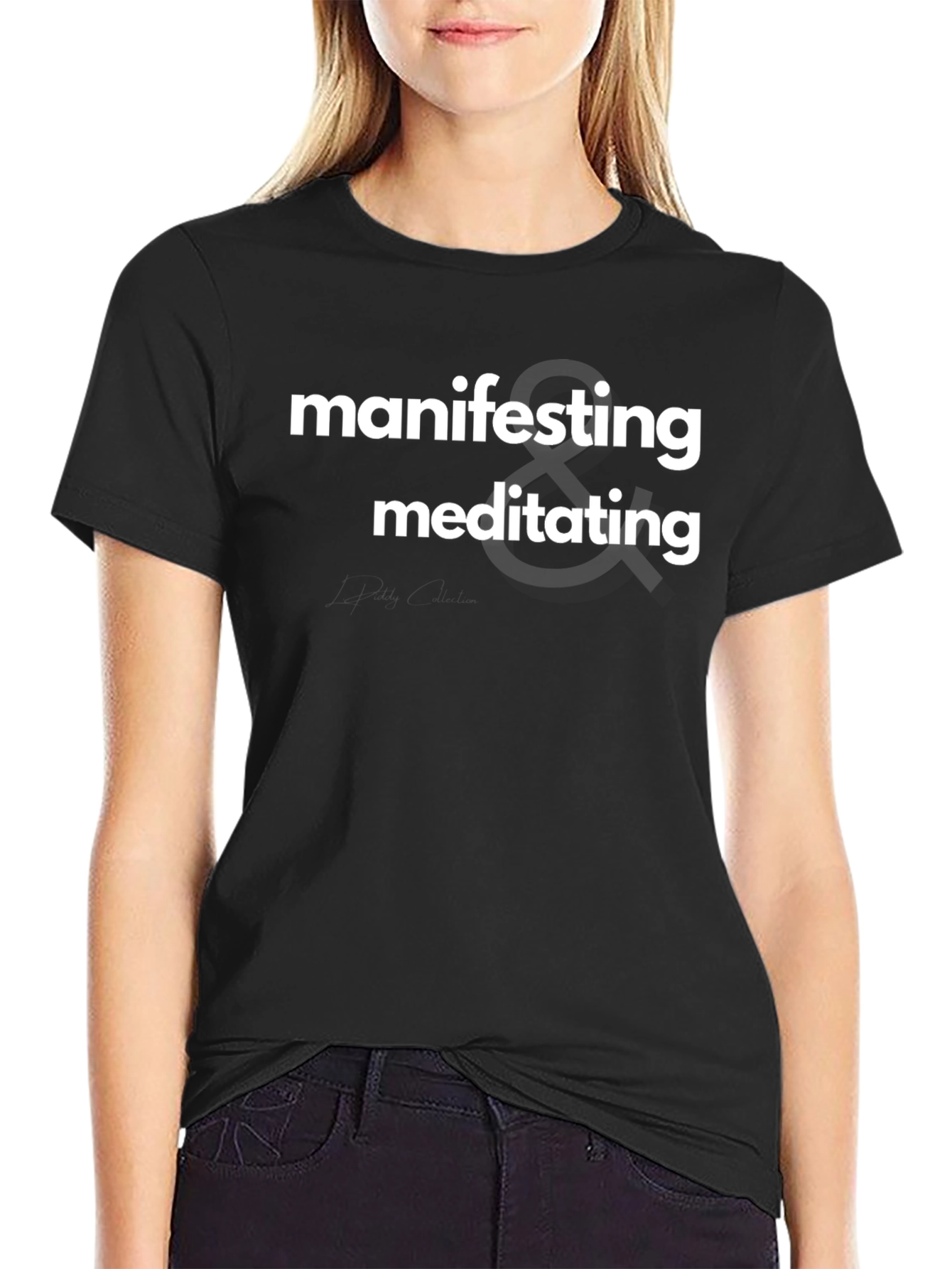 Manifesting & Meditating Black Graphic Tee